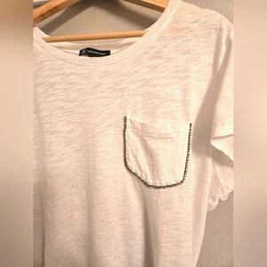 I.N.C. Diamond Style Embellished Pocket Cotton Tshirt Tee Sparkle